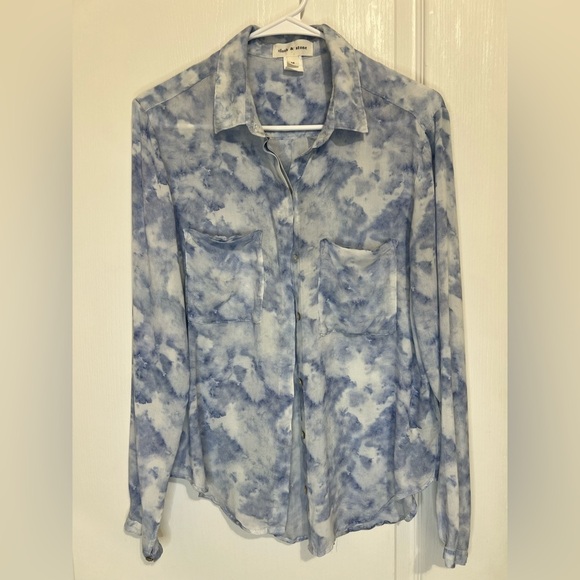 Cloth & Stone Light Blue Cloudy Button-Down Shirt size M - Picture 2 of 15